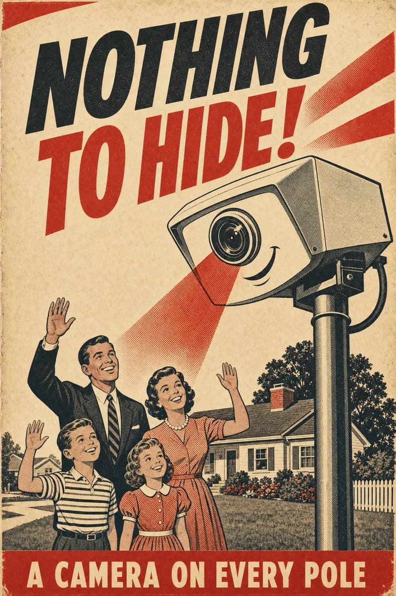 Nothing to hide! A camera on every pole.